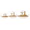 Brown & White Handmade Wood Boat Sculpture Set